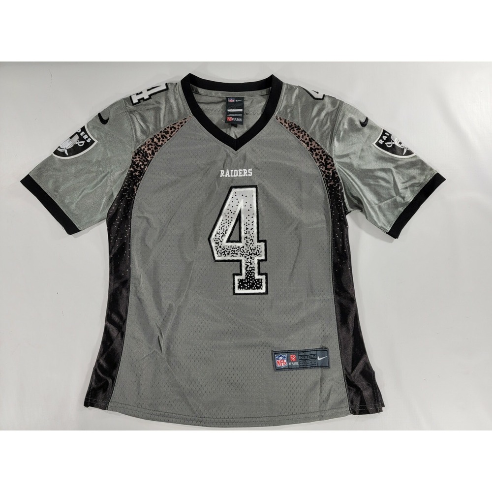 Las Vegas Raiders‎ Women's Sz S Derek Carr #4 Leopard Elite Drift Jersey Rare!